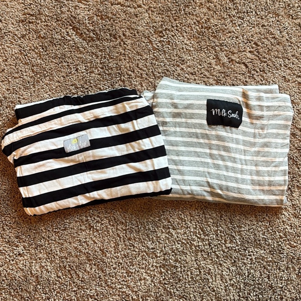 Milk Snob and Itsy Ritsy Striped Car Seat/Breastfeeding covers